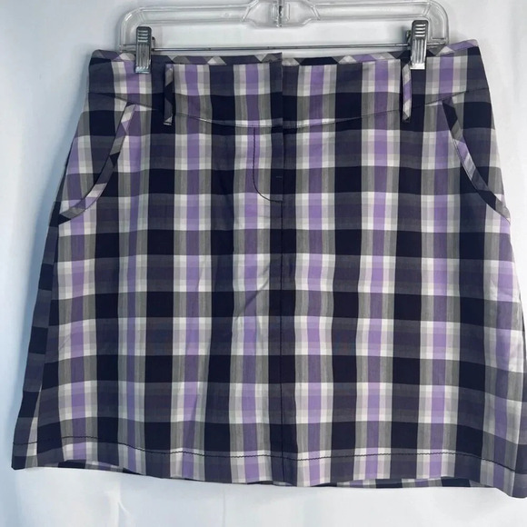 Annika Cutter & Buck Purple Plaid Golf Skort Size 8/MD - Picture 12 of 12